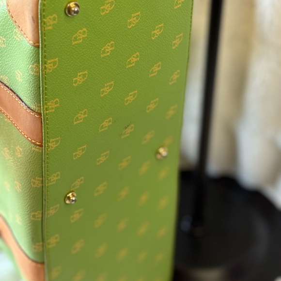 Dooney & Bourke Green and Tan Satchel - Picture 6 of 10